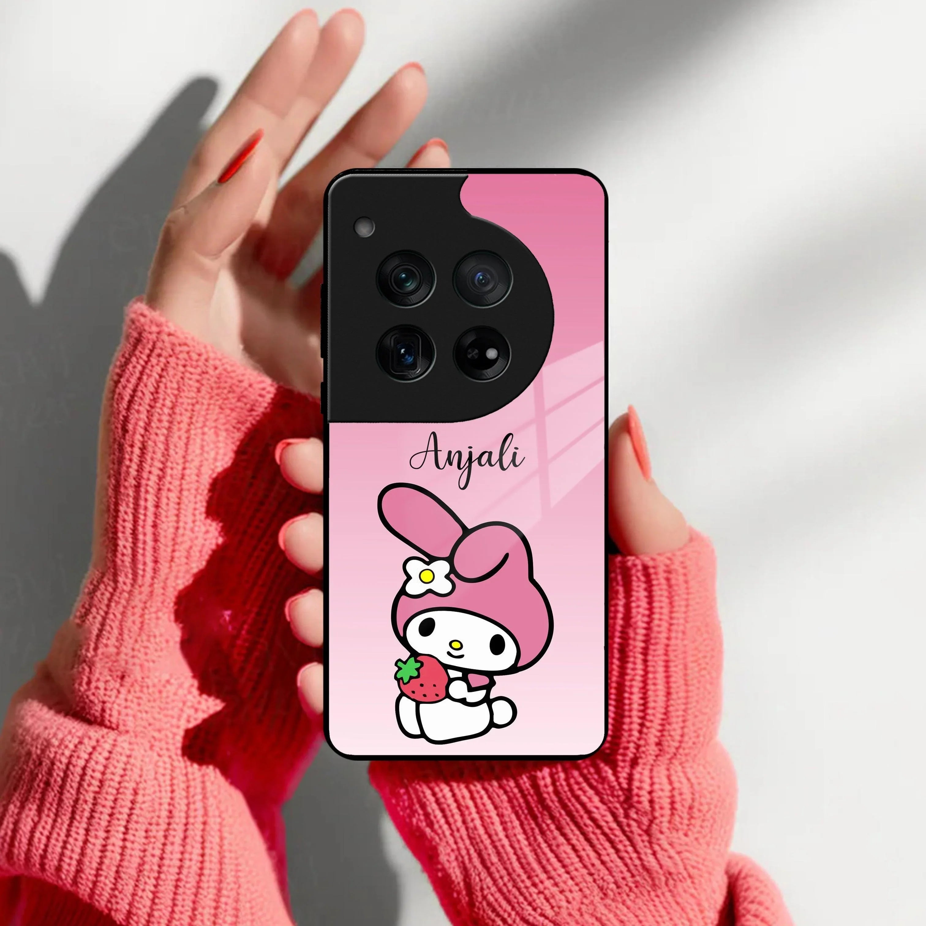 Pink Bunny Glass Case Cover For OnePlus - ShopOnCliQ