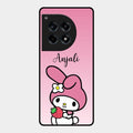 Pink Bunny Glass Case Cover For Oneplus 12R 5G