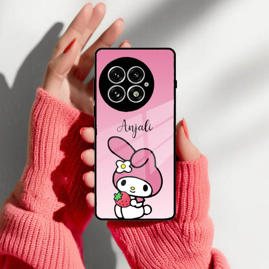 Pink Bunny Glass Case Cover For OnePlus