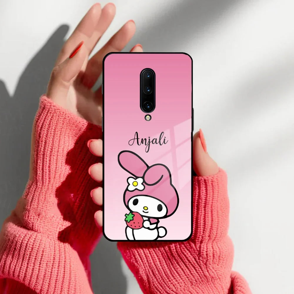 Pink Bunny Glass Case Cover For OnePlus - ShopOnCliQ