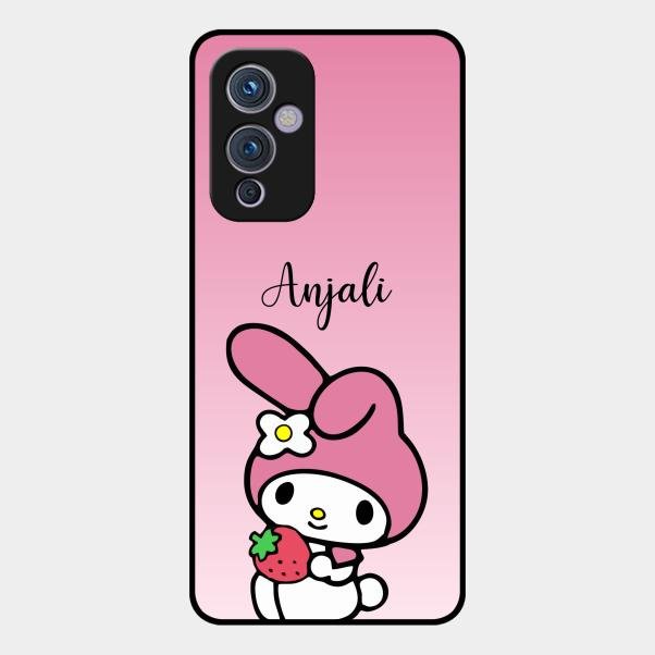 Pink Bunny Glass Case Cover For Oneplus 9 5G