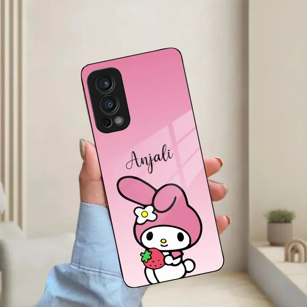 Pink Bunny Glass Case Cover For OnePlus - ShopOnCliQ