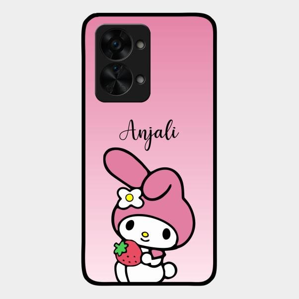 Pink Bunny Glass Case Cover For Oneplus Nord 2T 5G