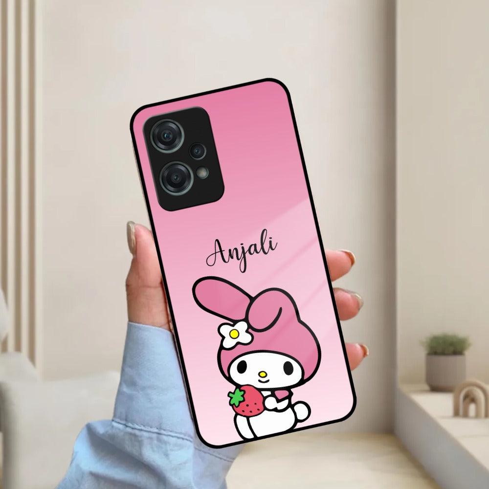 Pink Bunny Glass Case Cover For OnePlus