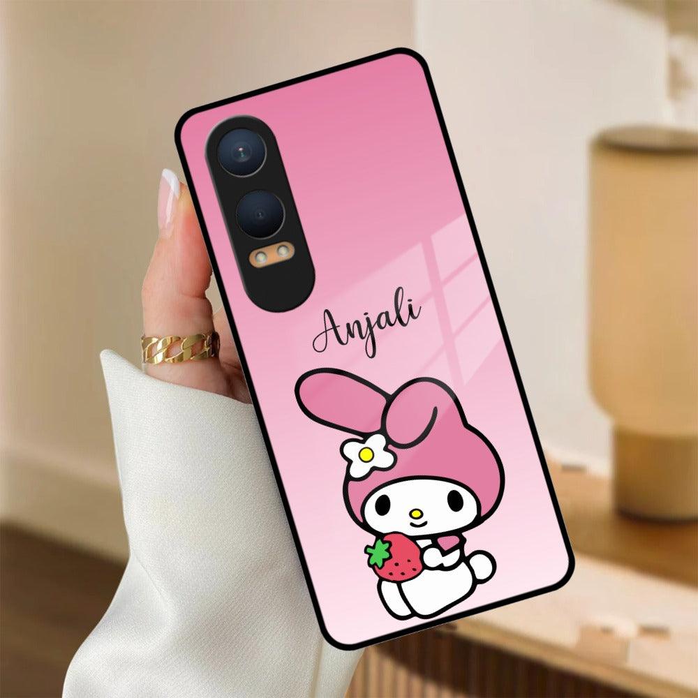 Pink Bunny Glass Case Cover For OnePlus