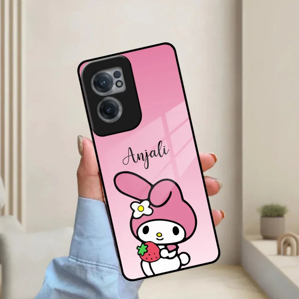 Pink Bunny Glass Case Cover For OnePlus - ShopOnCliQ