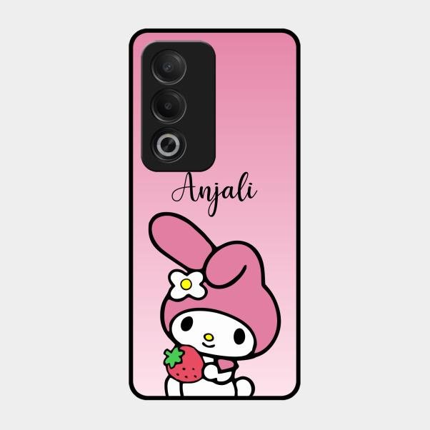 Pink Bunny Glass Case Cover For Oppo A3 Pro 5G