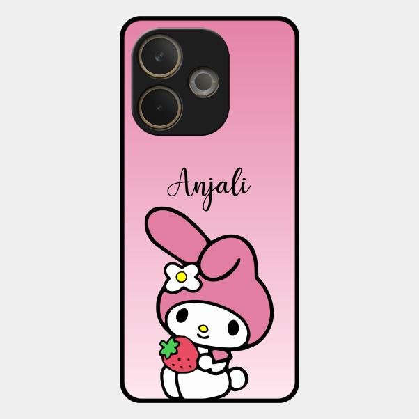 Pink Bunny Glass Case Cover For Oppo A5 Pro 5G