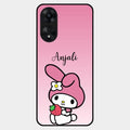 Pink Bunny Glass Case Cover For Oppo A78 5G