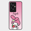 Pink Bunny Glass Case Cover For Oppo A79 5G