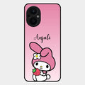 Pink Bunny Glass Case Cover For Oppo F21S Pro 5G