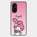 Pink Bunny Glass Case Cover For Oppo F23 5G