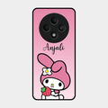 Pink Bunny Glass Case Cover For Oppo F27 5G