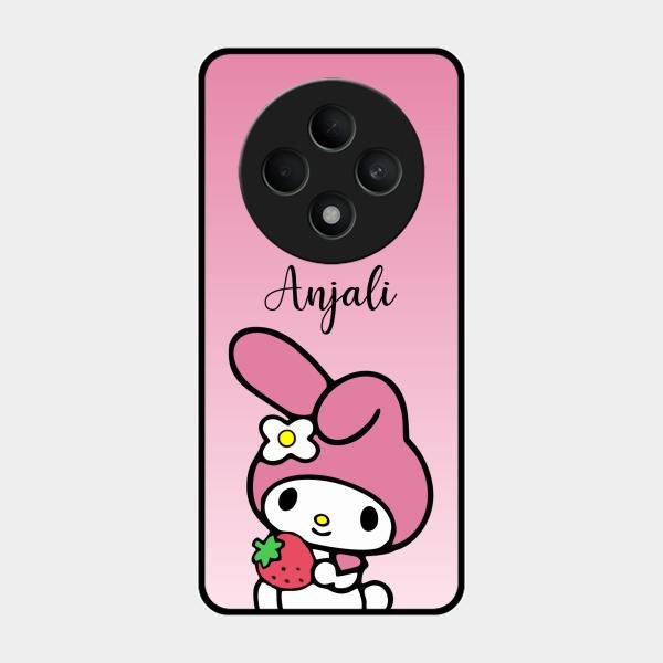 Pink Bunny Glass Case Cover For Oppo F27 5G