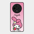 Pink Bunny Glass Case Cover For Oppo F27 Pro Plus 5G