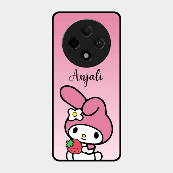 Pink Bunny Glass Case Cover For Oppo F27 Pro Plus 5G