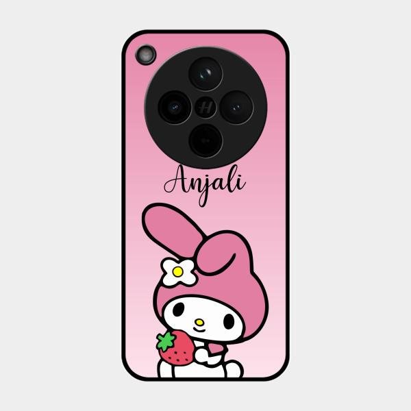Pink Bunny Glass Case Cover For Oppo Find X8 5G