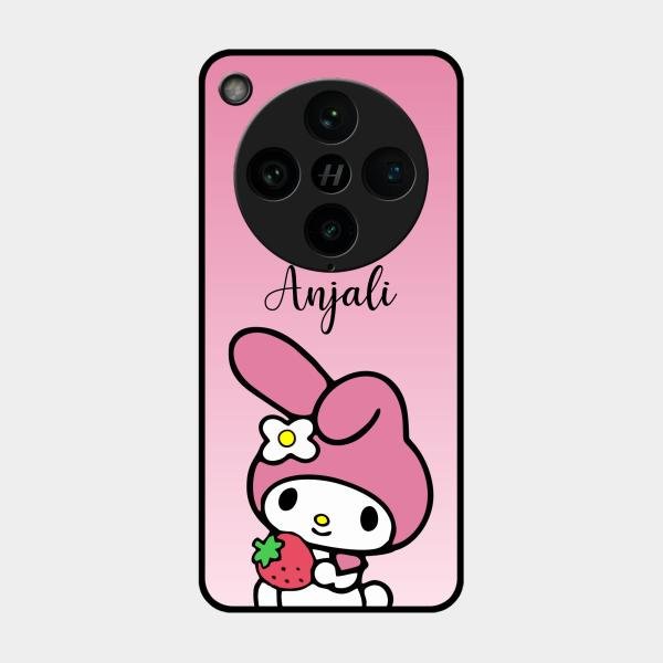 Pink Bunny Glass Case Cover For Oppo Find X8 Pro 5G