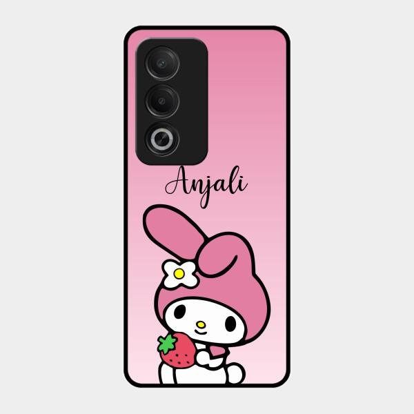 Pink Bunny Glass Case Cover For Oppo K12X 5G
