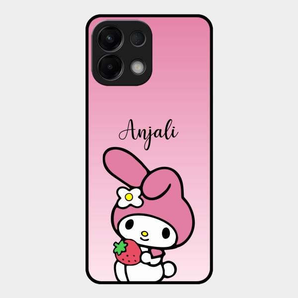 Pink Bunny Glass Case Cover For Oppo K13 5G