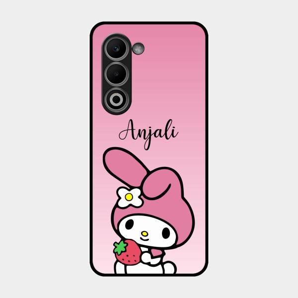 Pink Bunny Glass Case Cover For Oppo K13X 5G