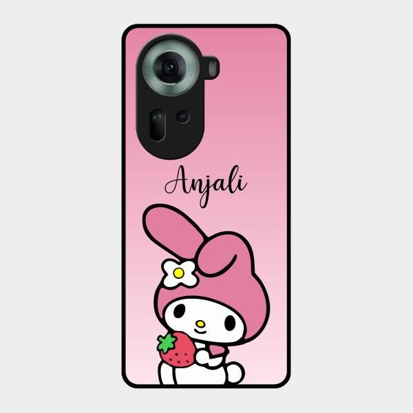 Pink Bunny Glass Case Cover For Oppo Reno 11 5G