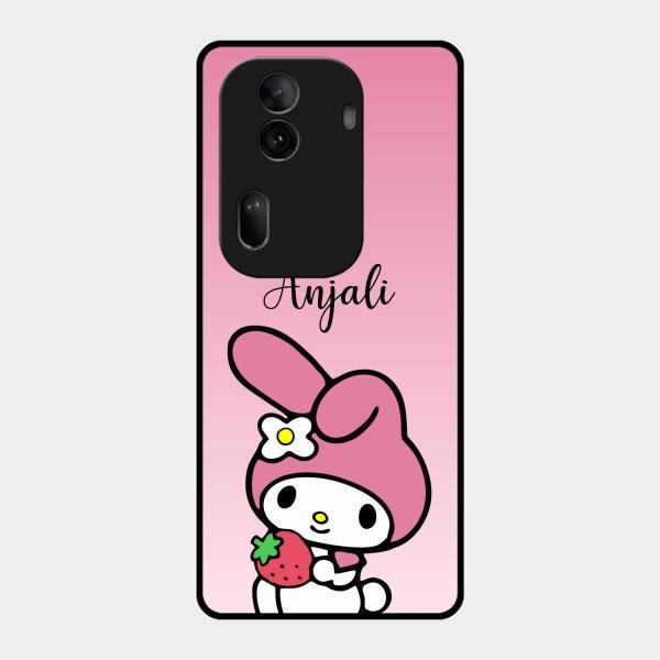 Pink Bunny Glass Case Cover For Oppo Reno 11 Pro 5G