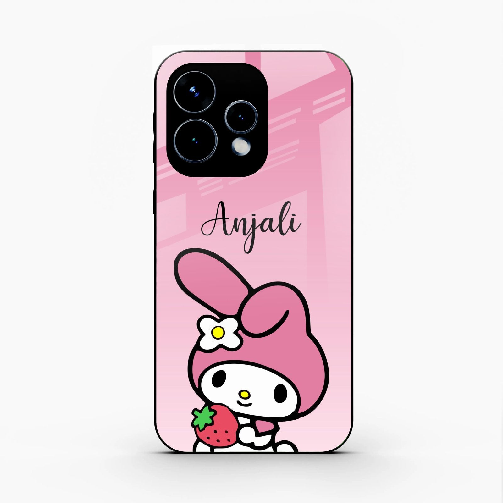 Pink Bunny Glass Case Cover For Oppo Reno 15 5G