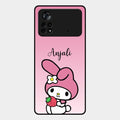 Pink Bunny Glass Case Cover For Poco X4 Pro 5G