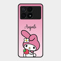 Pink Bunny Glass Case Cover For Poco X6 Pro 5G