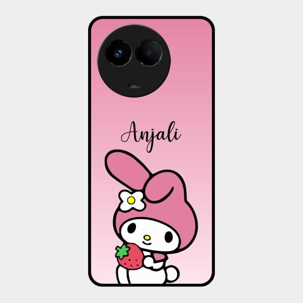 Pink Bunny Glass Case Cover For Realme 11 5G