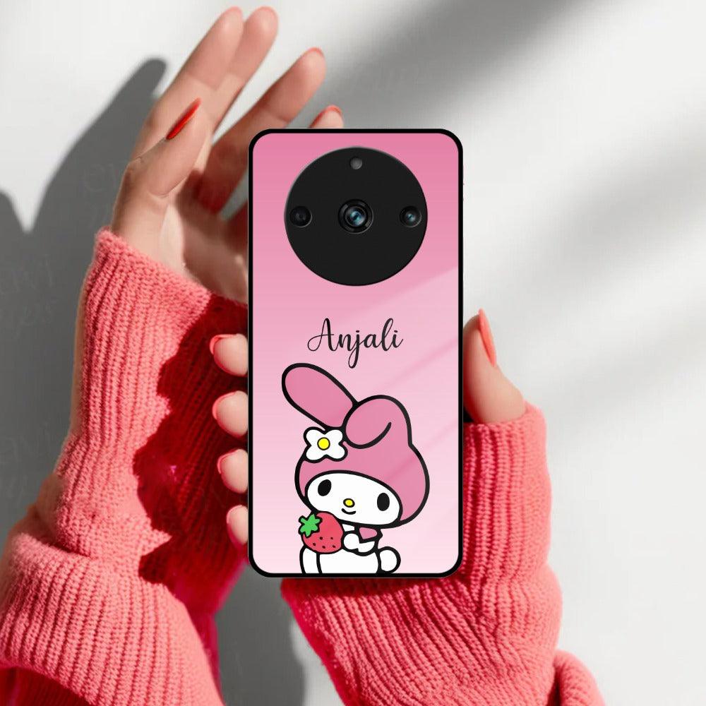 Pink Bunny Glass Case Cover For Realme/Narzo - ShopOnCliQ