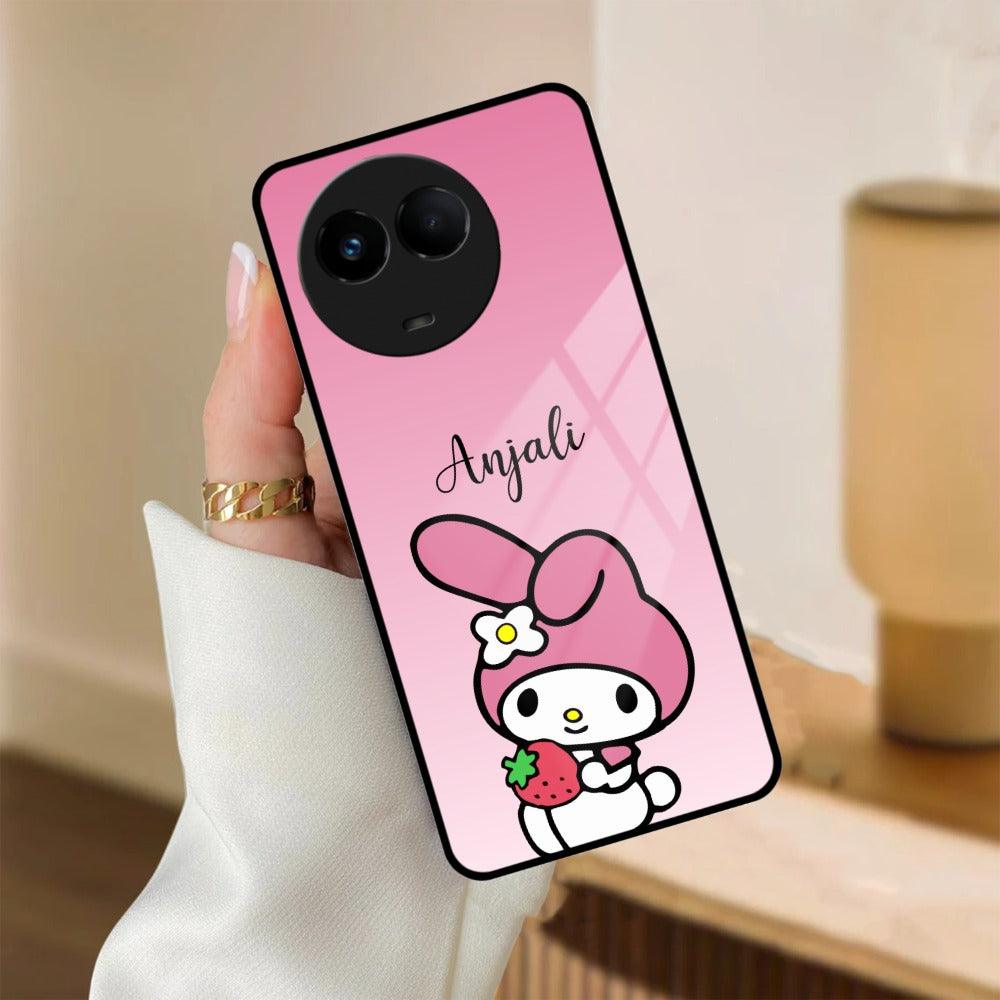 Pink Bunny Glass Case Cover For Realme/Narzo - ShopOnCliQ