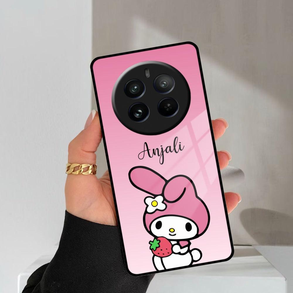 Pink Bunny Glass Case Cover For Realme/Narzo - ShopOnCliQ