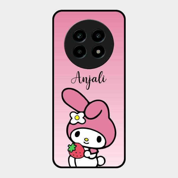 Pink Bunny Glass Case Cover For Realme 13 Pro 5G