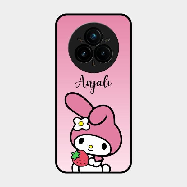 Pink Bunny Glass Case Cover For Realme 14 Pro 5G