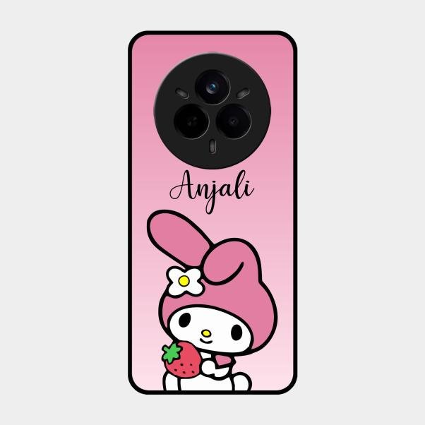 Pink Bunny Glass Case Cover For Realme 14 Pro Plus 5G