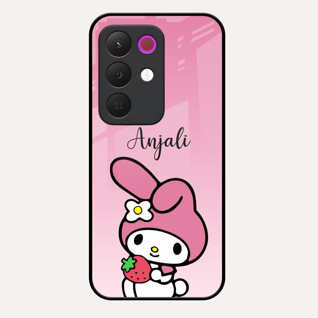 Pink Bunny Glass Case Cover For Realme 15X 5G