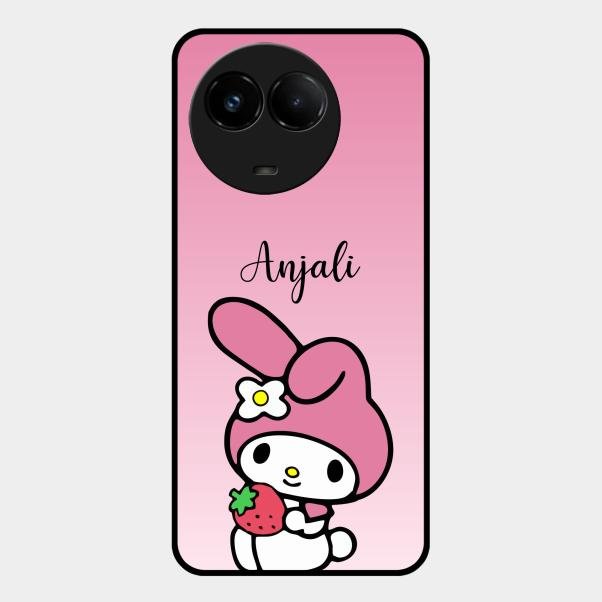 Pink Bunny Glass Case Cover For Realme C67 5G