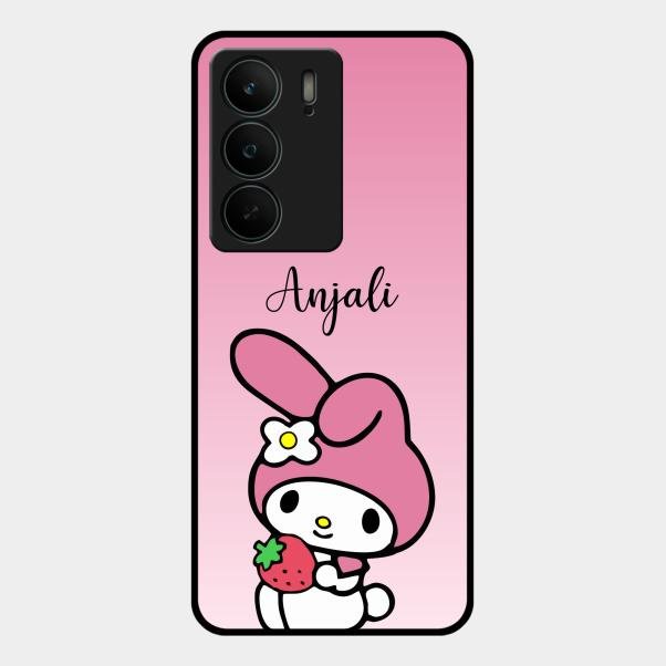 Pink Bunny Glass Case Cover For Realme C75 5G