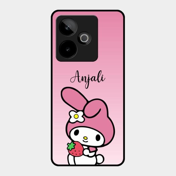 Pink Bunny Glass Case Cover For Realme Gt 7 5G