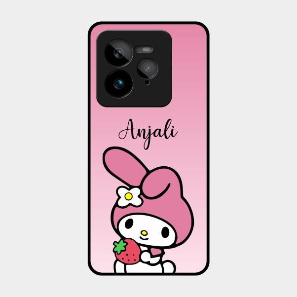 Pink Bunny Glass Case Cover For Realme Gt 7 Pro