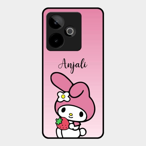 Pink Bunny Glass Case Cover For Realme Gt 7T 5G