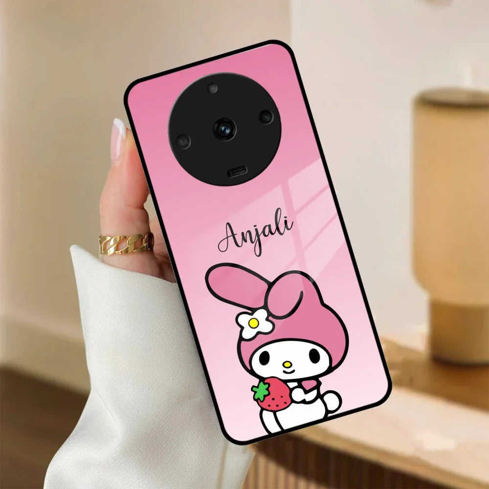 Pink Bunny Glass Case Cover For Realme/Narzo - ShopOnCliQ