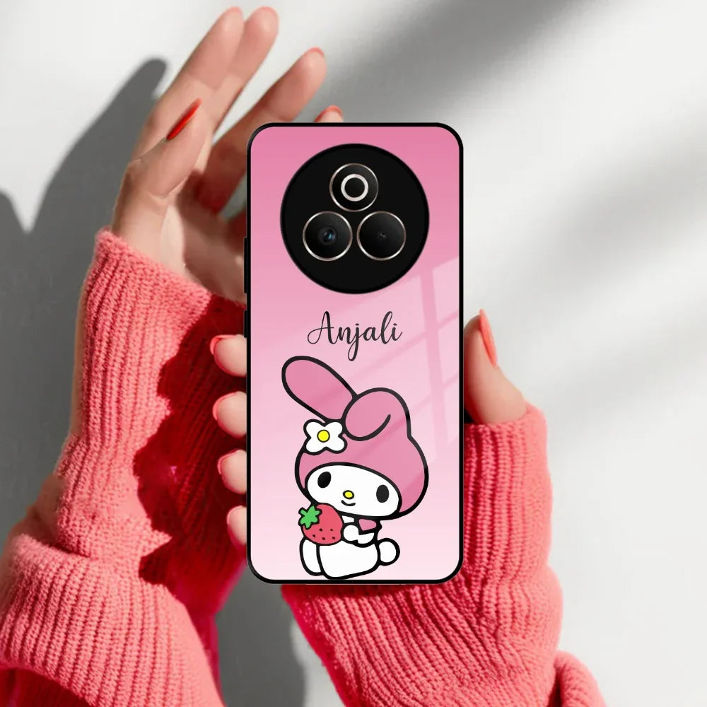 Pink Bunny Glass Case Cover For Realme/Narzo - ShopOnCliQ