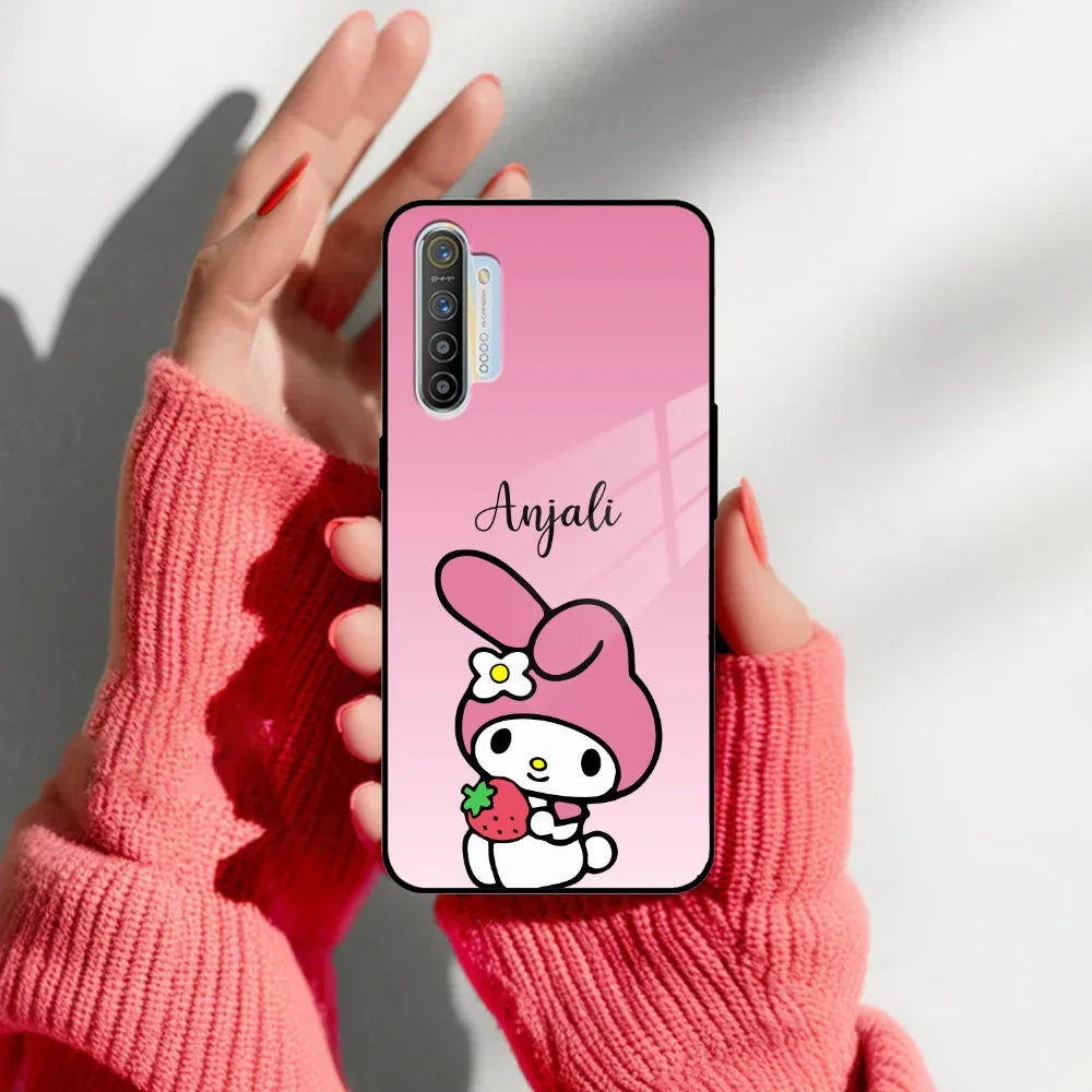 Pink Bunny Glass Case Cover For Realme/Narzo - ShopOnCliQ