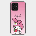 Pink Bunny Glass Case Cover For Redmi 12 5G