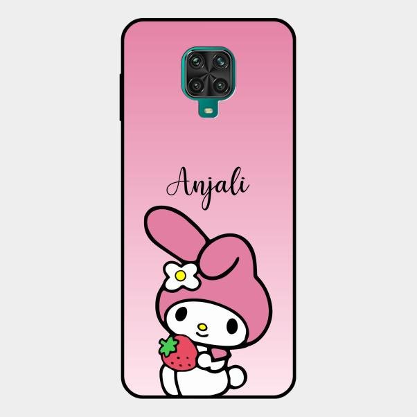 Pink Bunny Glass Case Cover For Redmi Note 10 Lite