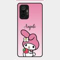 Pink Bunny Glass Case Cover For Redmi Note 10 Pro