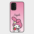 Pink Bunny Glass Case Cover For Redmi Note 10